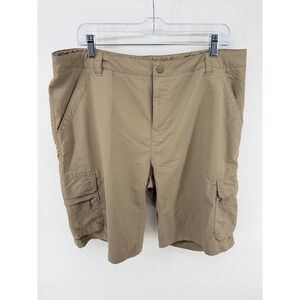 REI Womens Sahara Cargo Shorts Tan Khaki Hiking Outdoor Utility Size 16